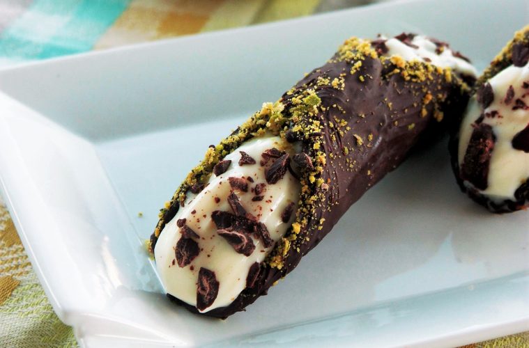 Chocolate Cannoli with Ricotta & Pistachios - The Petite Cook