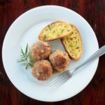 Winter Wild Mushroom Meatballs with garlic bread