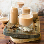 homemade irish cream served in glasses.