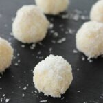 vegan, diary free coconut truffles recipe by the petite cook