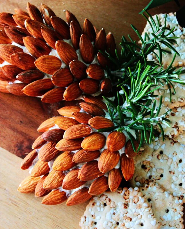 Christmas pine cone cranberry cheese balls by the petite cook