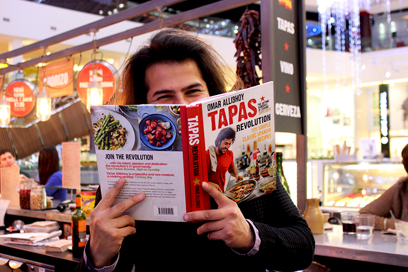 Chef Omar with the cookbook Tapas Revolution