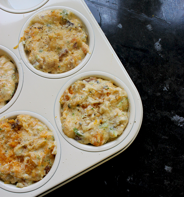 Spicy Chorizo and Pumpkin Muffins ready to go in the oven.