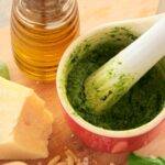 How to Make Italian Homemade Pesto sauce vegetarian recipe by the petite cook