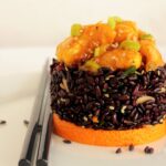 Orange Chicken Black Rice - Traditional Chinese recipe by The Petite Cook
