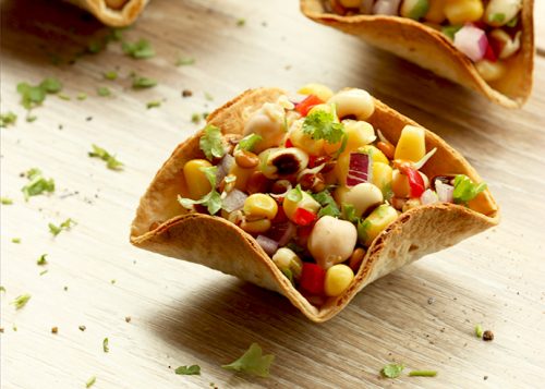 Mexican Taco Bowls with Mixed Bean Salsa