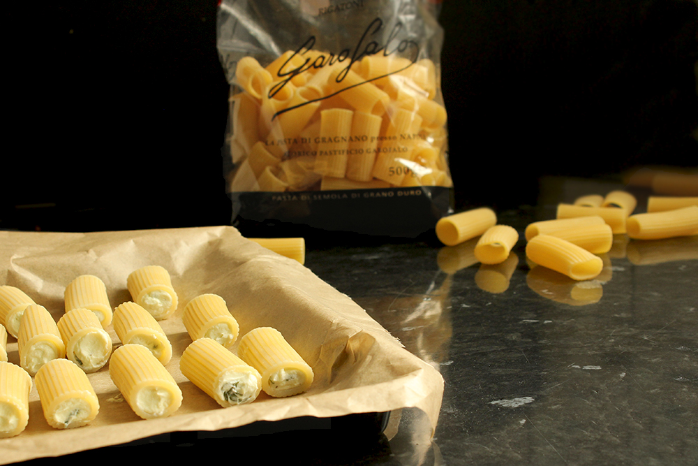 deep-fried pasta filled with ricotta cheese.