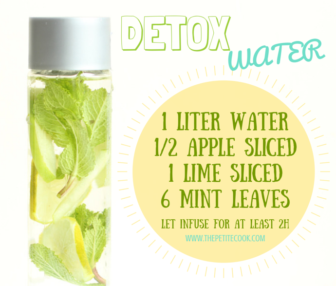 Apple detox water www.thepetitecook.com