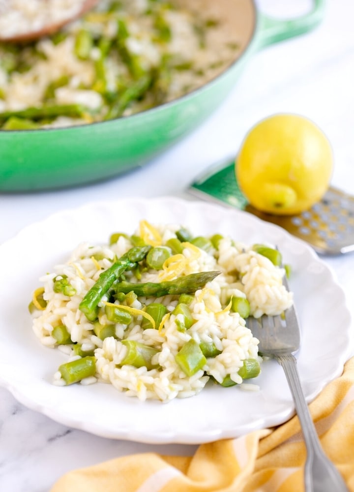 risotto with asparagus and lemon.