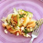 melon and zucchini vegetarian carpaccio - recipe www.thepetitecook.com