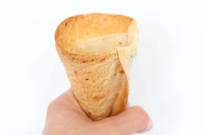 baked tortilla cone.