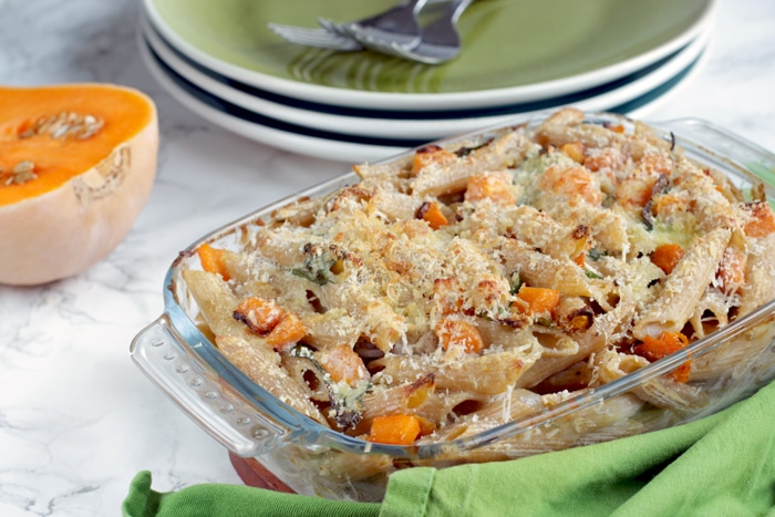 Creamy, delicious, full of flavor and incredibly easy to make. This Squash and Ricotta Pasta Bake is vegetarian comfort food at its best.