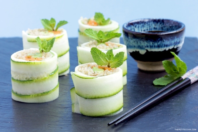 Vegan Zucchini Quinoa Sushi Rolls | The Petite Cook