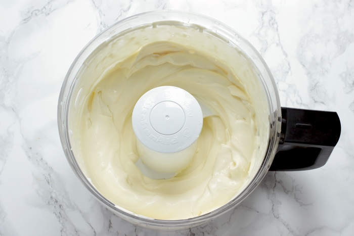 whipped cream in a food processor