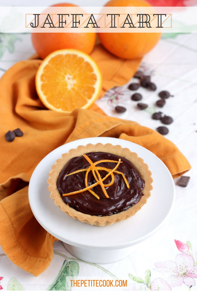 This delicious Mini Jaffa Tarts give a new twist to a classic British treat. The indulgent chocolate and orange combo makes a great dinner party dessert. Recipe from www.thepetitecook.com
