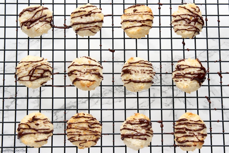 coconut macaroons on a cooling rack