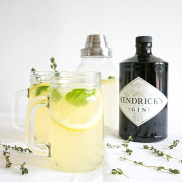 A bright and tangy mix of gin, lemon and aromatic herbs, combine all together to make this refreshing Gin Lemon that is perfect all-year round. Recipe from www.thepetitecook.com