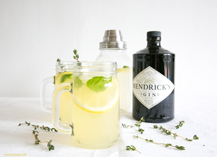 A bright and tangy mix of gin, lemon and aromatic herbs, combine all together to make this refreshing Gin Lemon that is perfect all-year round. Recipe from www.thepetitecook.com