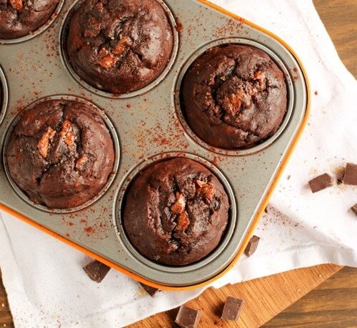 Double Chocolate Banana Bread Muffins The Petite Cook