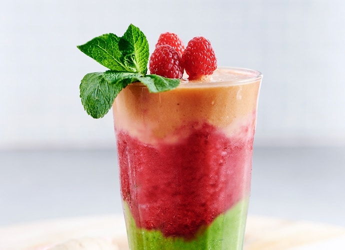 Boost your fruit and veggie intake with this Tutti Frutti & Veggie Smoothie - Loaded with fresh wholesome ingredients and naturally vegan, gluten-free and dairy free! Recipe by The Petite Cook - www.thepetitecook.com