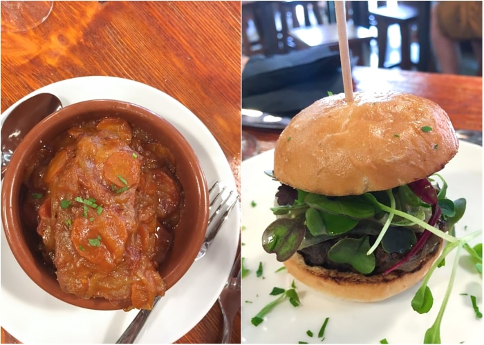 tuna stew and ox burger