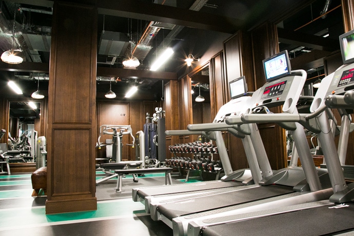 gym of The Courtain hotel with various machines