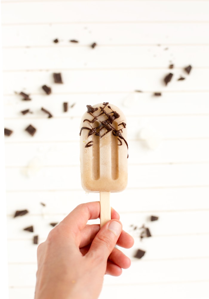 Healthy vegan Banana Chocolate Popsicles made with just 3 simple ingredients. Naturally dairy-free and gluten-free, they make the perfect summer treat to share! Recipe by The Petite Cook