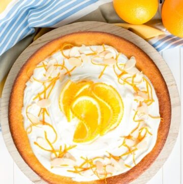 This Flourless Orange Cake is incredibly light and moist - It's also gluten-free and dairy-free, making it the perfect allergy-friendly dessert! Recipe by The Petite Cook