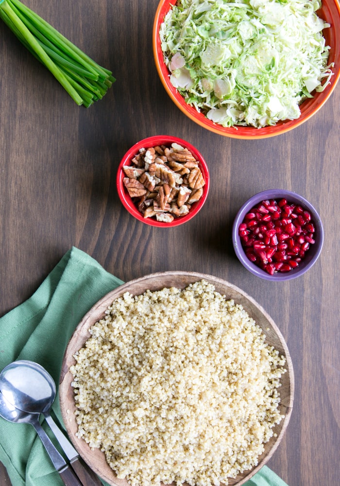 Quick #vegan and #glutenfree Winter Quinoa salad, loaded with seasonal flavour- An easy, healthy side dish that you’ll want to make over and over again! Recipe by The Petite Cook