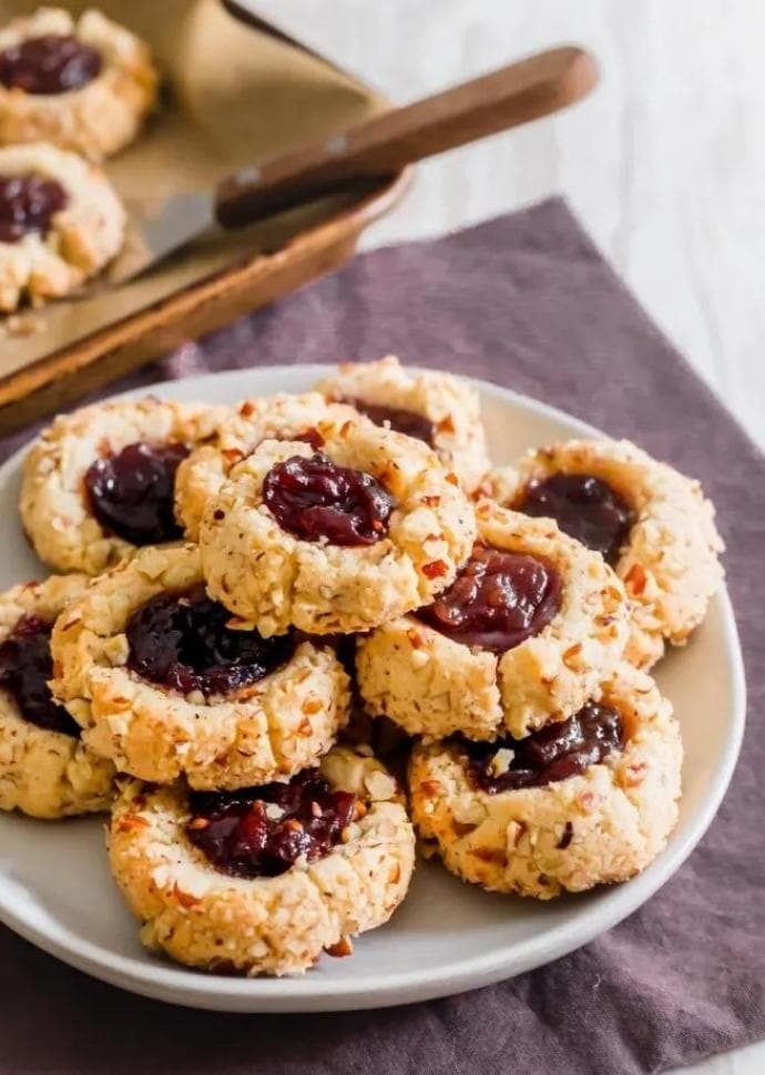 vegan thumbprint cookies,