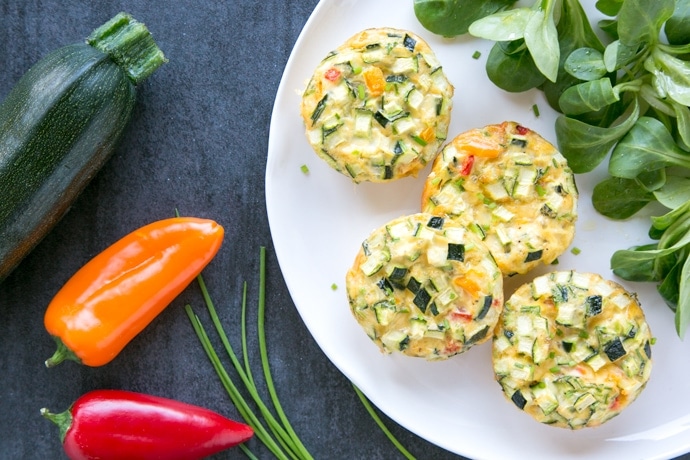 veggie omelet muffins and vegetables