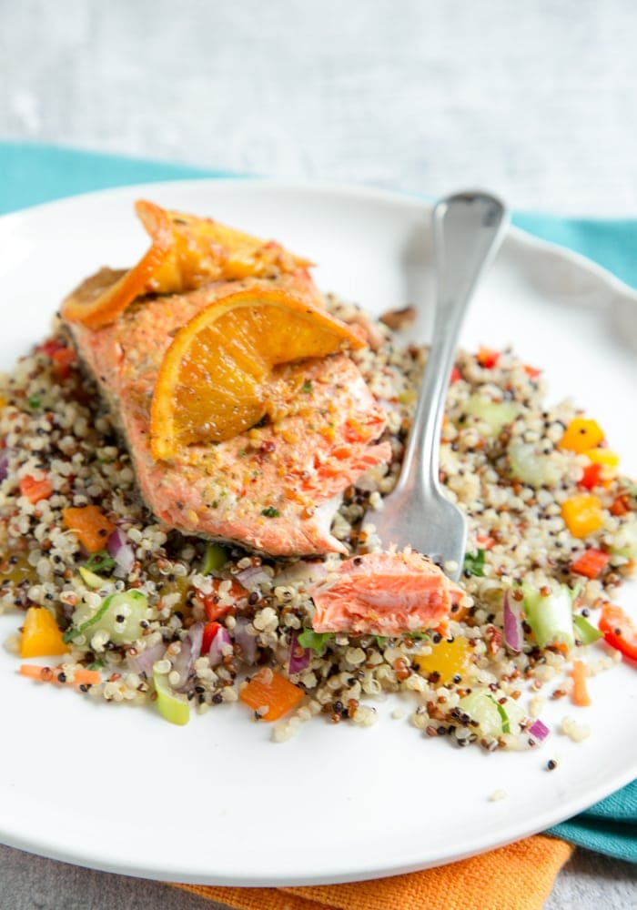 sweet and tangy Orange Honey pan-seared salmon