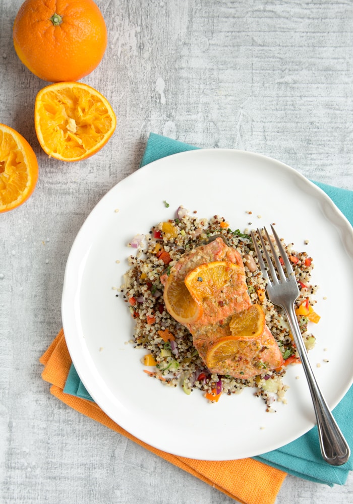 sweet and tangy Orange Honey pan-seared salmon