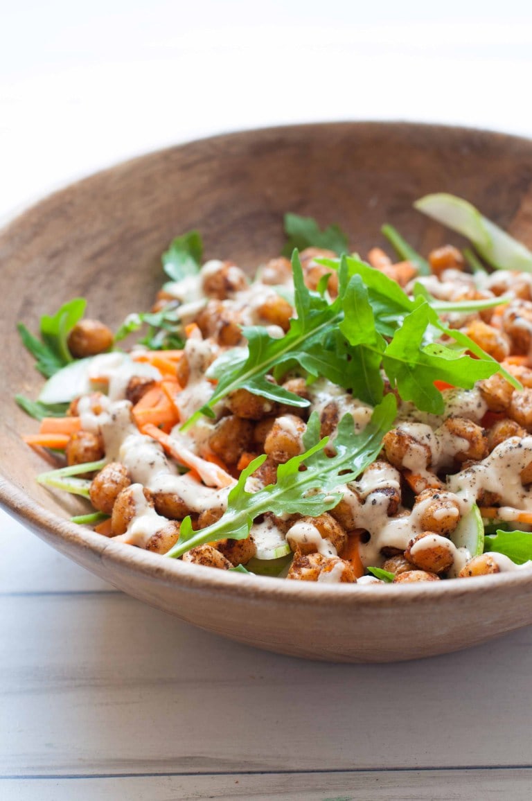 vegan chickpea salad on a plate