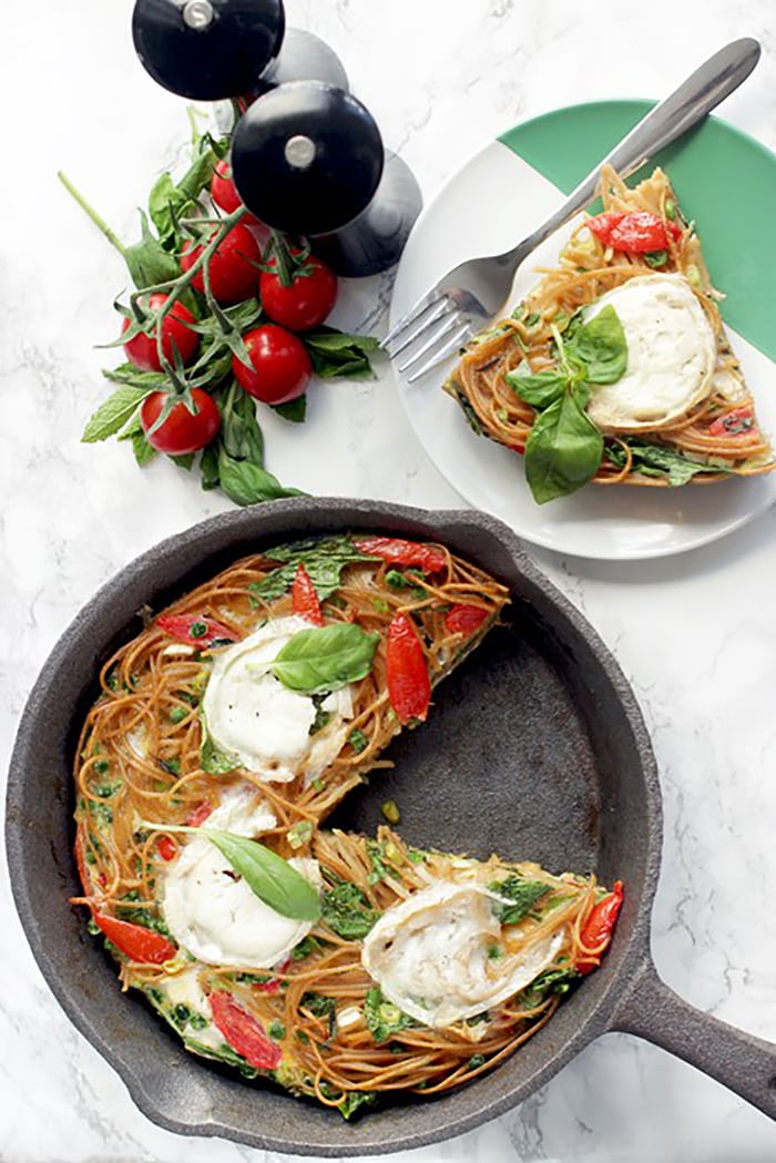 leftover spaghetti frittata