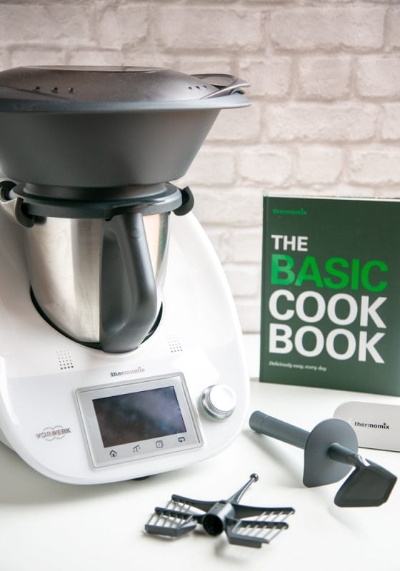 foodie gift guide: Thermomix with cookbook and accessories.