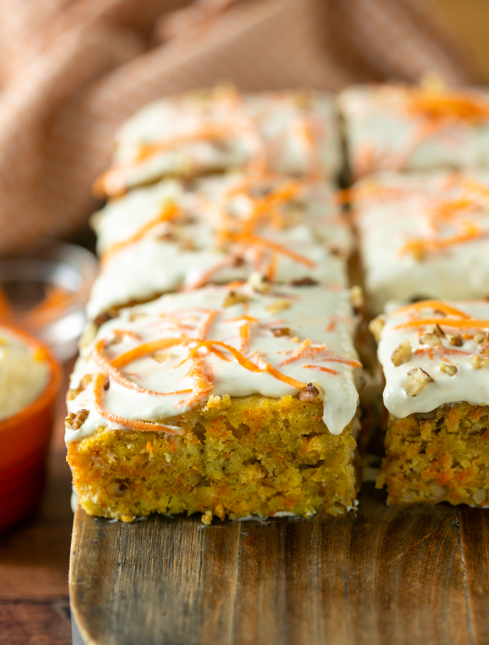 easy carrot cake with cream cheese frosting.