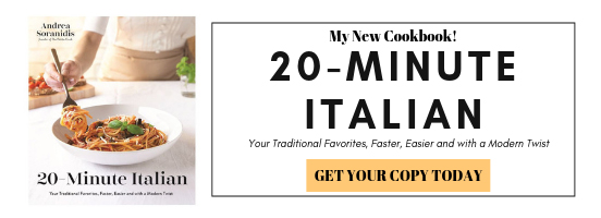 banner showcasing 20-minute italian cookbook