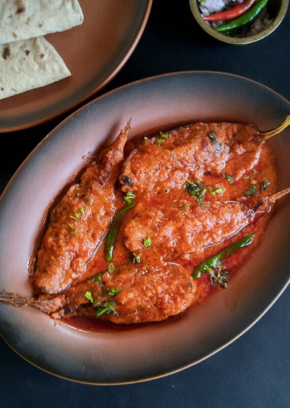 Baingan Masala in a serving dish