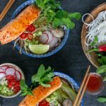 easy pho soup served into bowls.