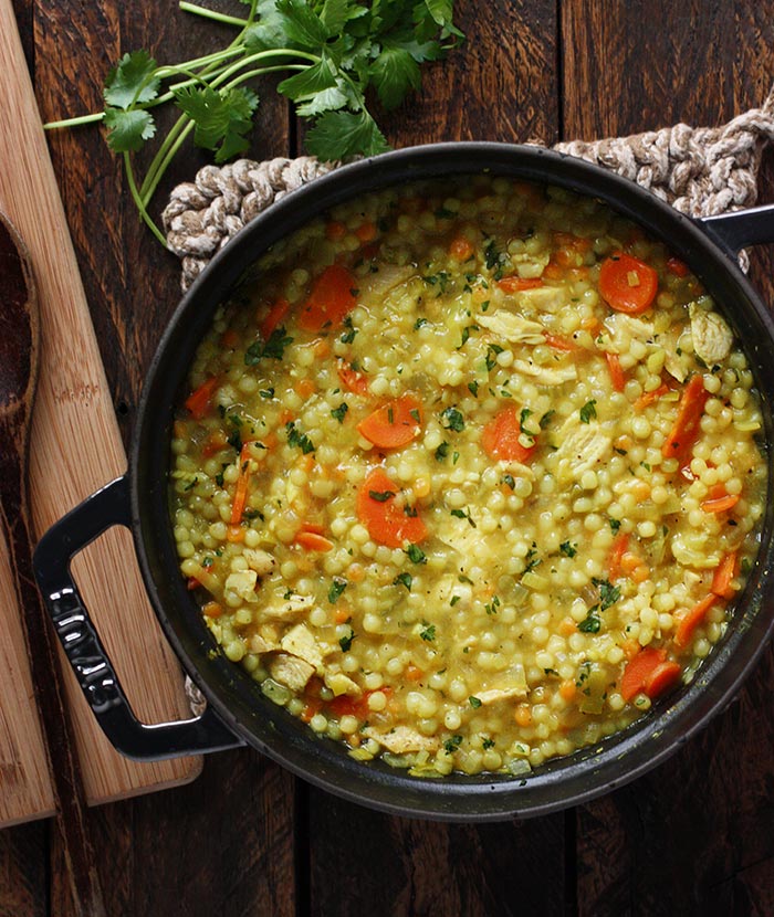 cold-fighting couscous chicken soup