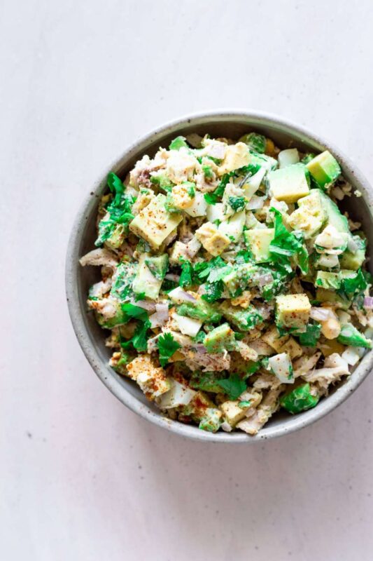 healthy chicken salad with avocado