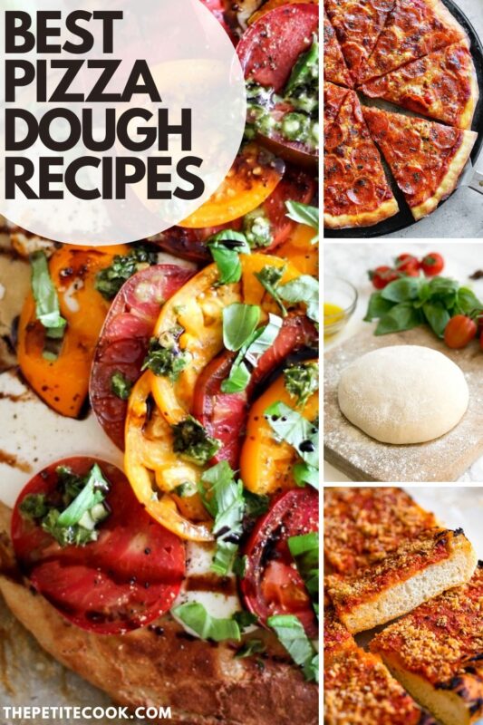 collage of pizza dough images for pinterest