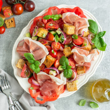 panzanella salad with parma ham.