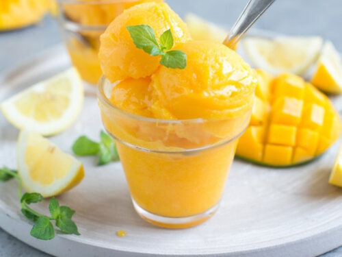 Vegan Mango Sorbet (Ready in 5 Min!) - The Petite Cookâ¢