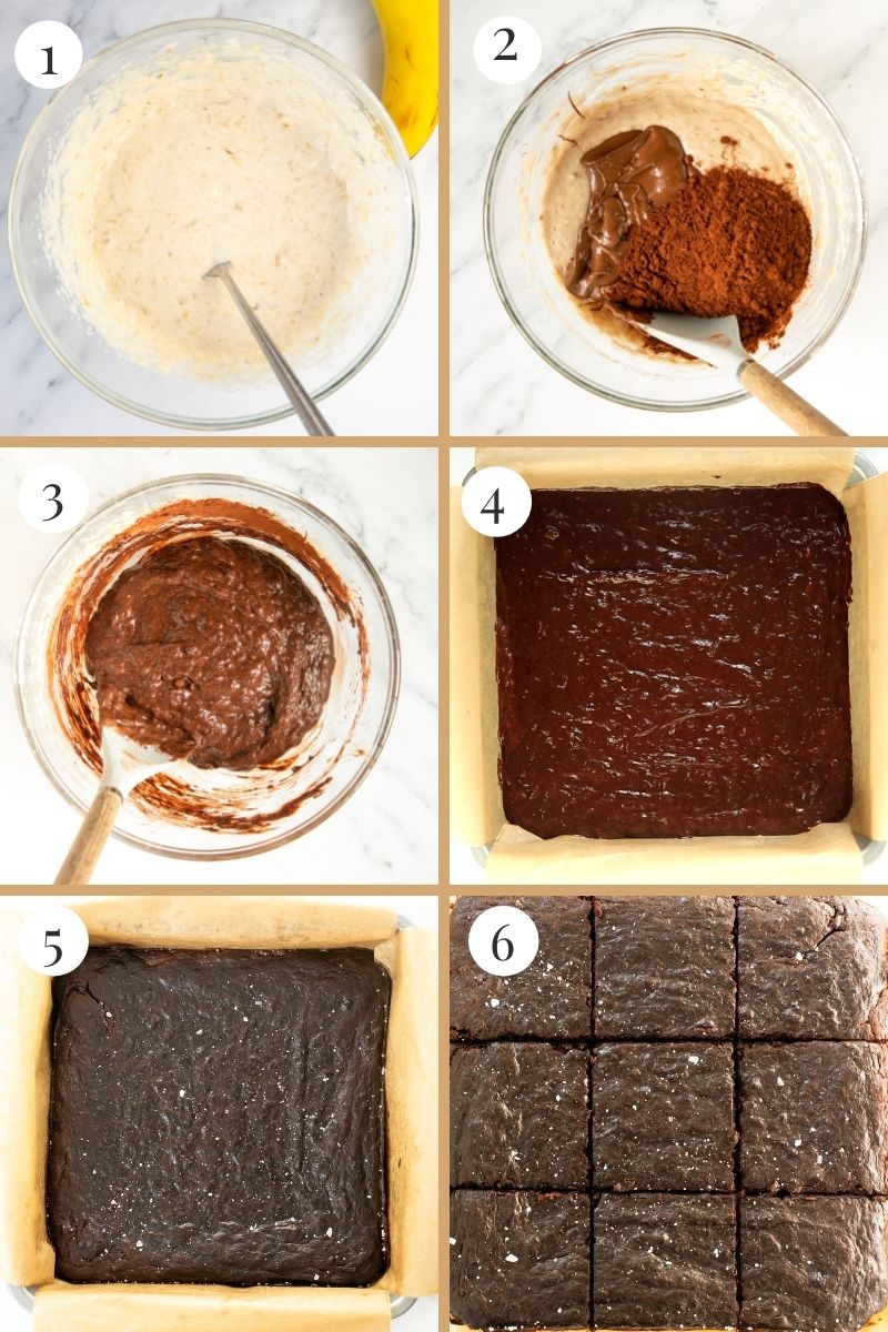 collage of 6 images showing the 2 steps of the recipe.