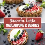 granola crust fruit tart with mascarpone cream.