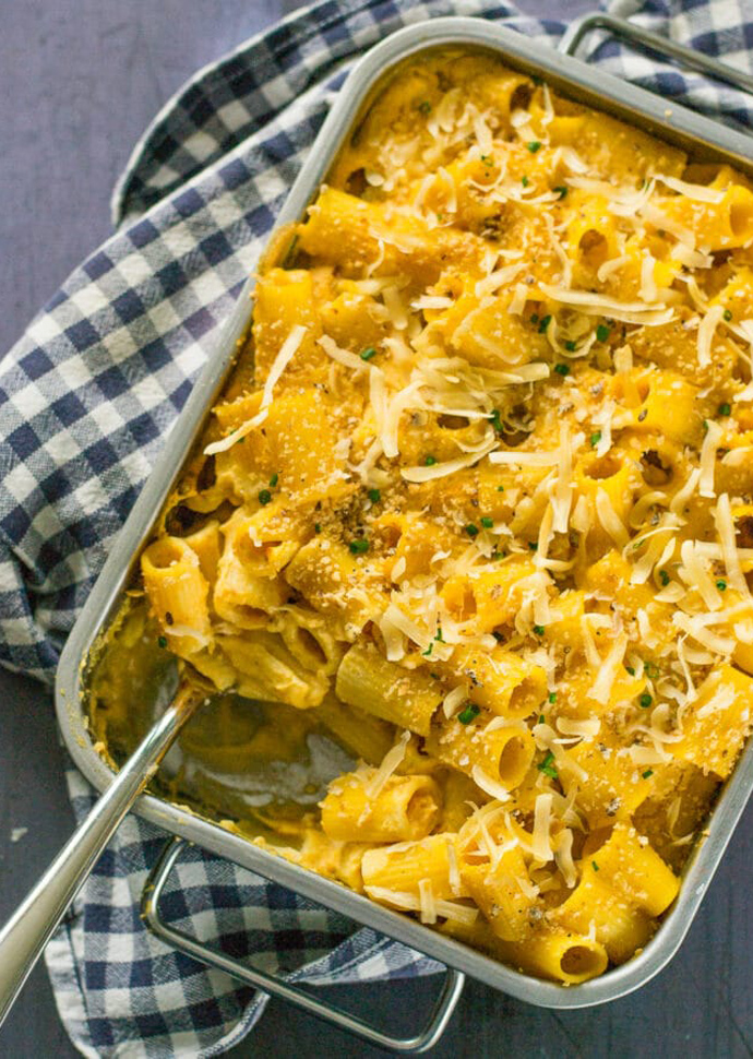 vegan butternut squash mac and cheese.