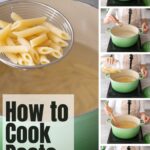 how to cook pasta step-by-step recipe collage for Pinterest.