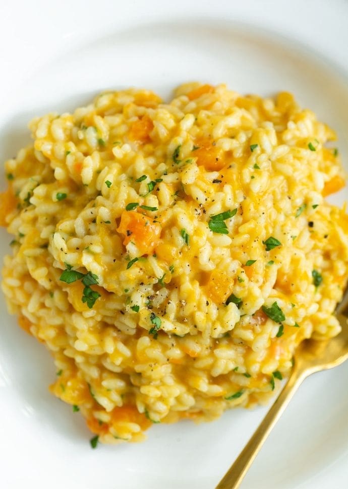 traditional italian pumpkin risotto.